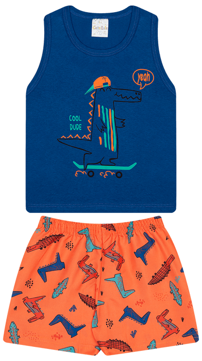 Conjunto Verão Masculino 2 peças Regatinha + Shorts Tactel - do 1 ao 3