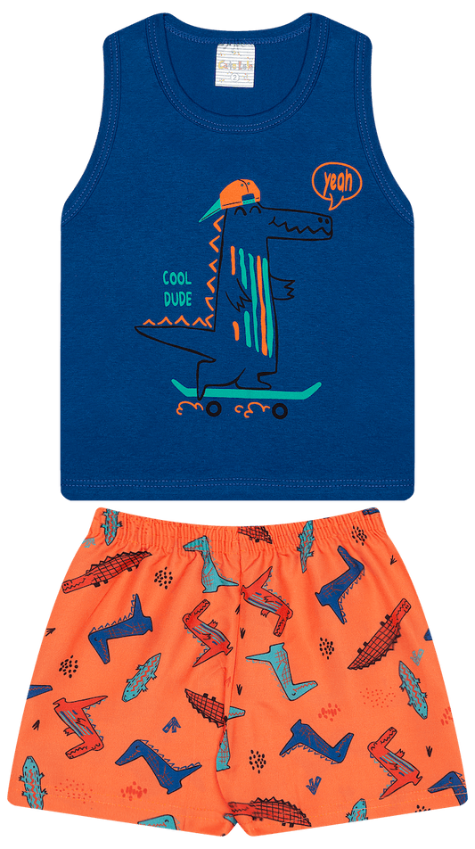 Conjunto Verão Masculino 2 peças Regatinha + Shorts Tactel - do 1 ao 3