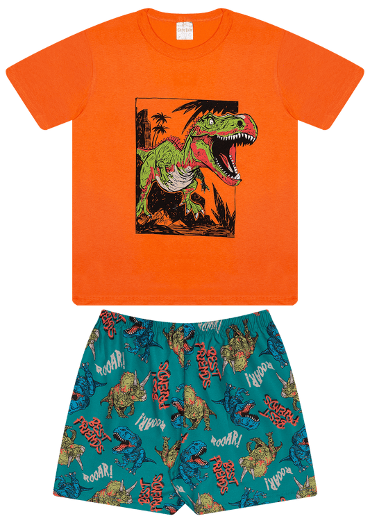 Conjunto Verão Masculino 2 peças Camiseta + Shorts Tactel - do 10 ao 14