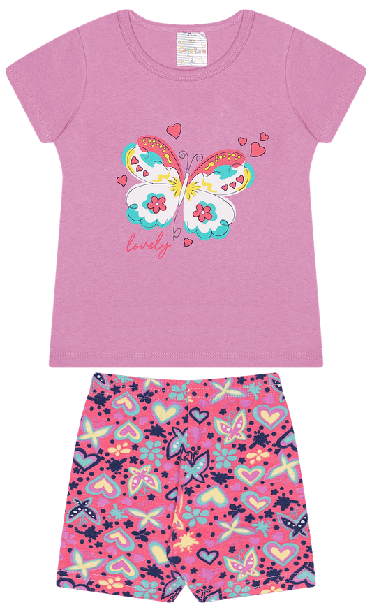 Conjunto Verão Feminino 2 Peças Blusa + Ciclista Cotton - do 1 ao 3