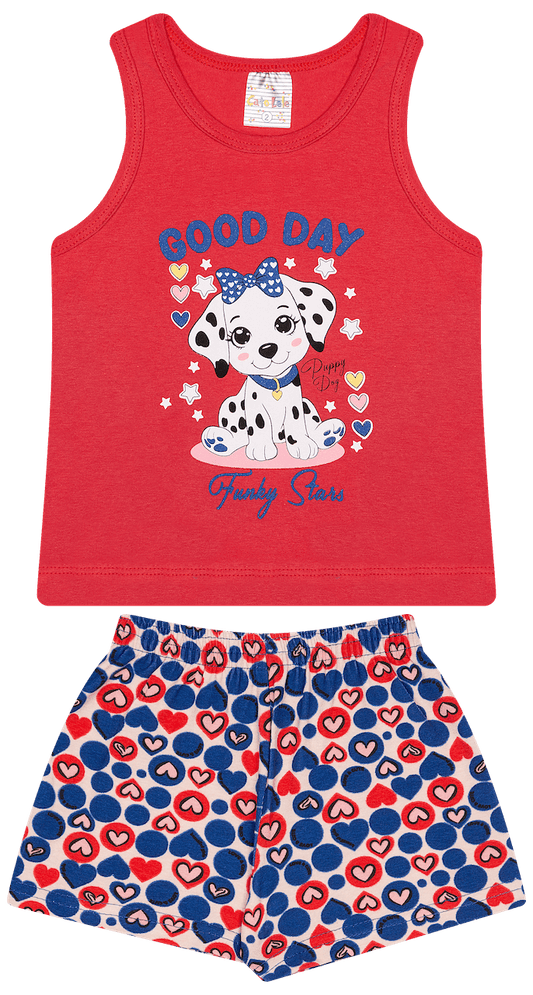 Conjunto Verão Feminino 2 peças Regata + Moletinho Cotton - do 1 ao 3