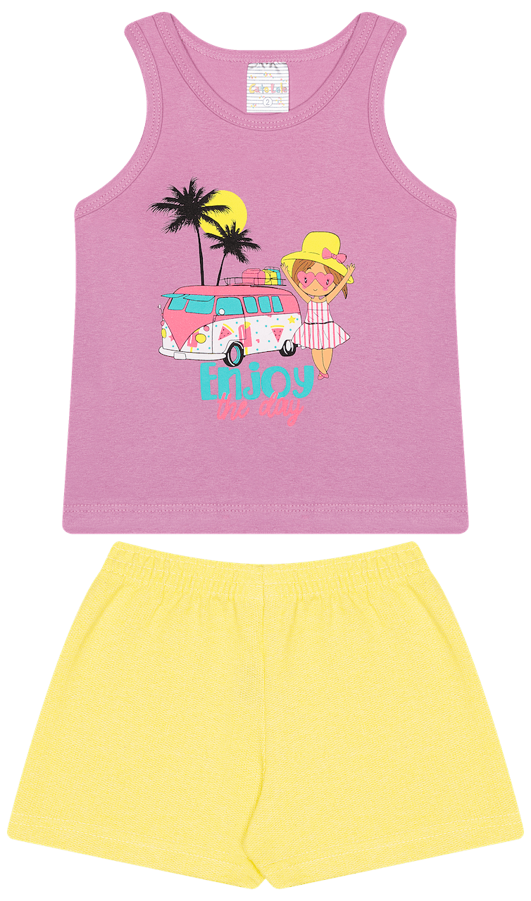Conjunto Verão Feminino 2 peças Regata + Moletinho - do 1 ao 3
