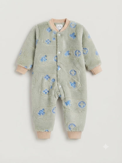 Macacão Pijama Masculino Fleece Mantinha de Bebê - Tamanhos do 1 ao 3