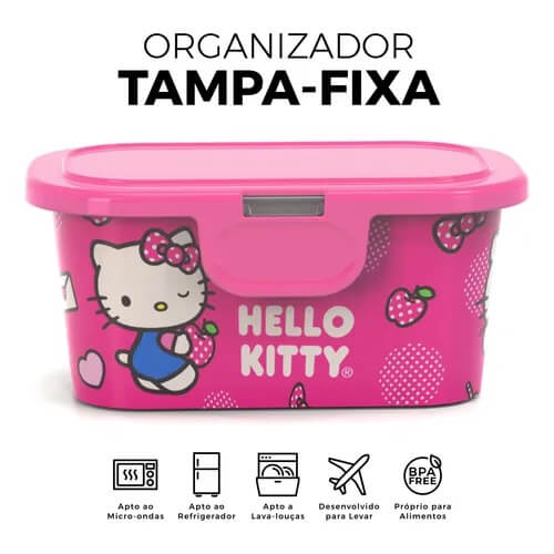 Pote Organizador Retangular com abas Hello Kitty