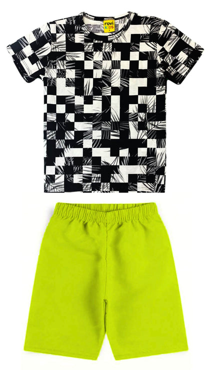 Conjunto Masculino Infantil Camiseta + Bermuda - Tamanho 4 e 6