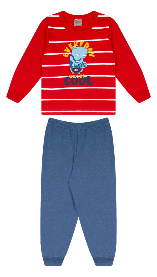 Conjunto Infantil Masculino 2 peças Moletom - Meia Estação - Tamanho 1 ao 3
