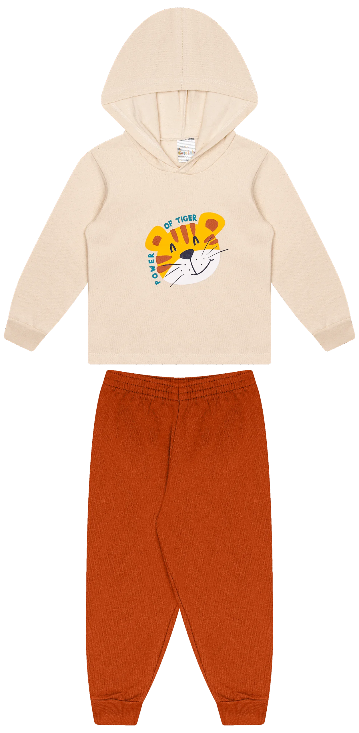 Conjunto Infantil Masculino 2 peças Moletom - Com capuz - Meia Estação - Tamanho 1 ao 3