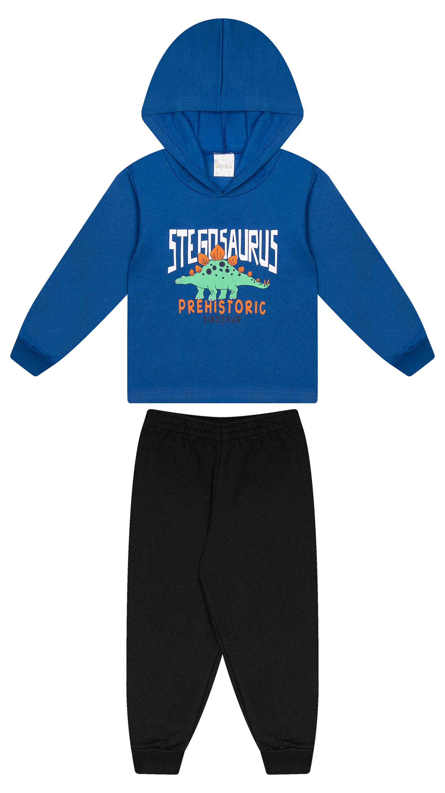 Conjunto Infantil Masculino 2 peças Moletom - Com capuz - Meia Estação - Tamanho 1 ao 3