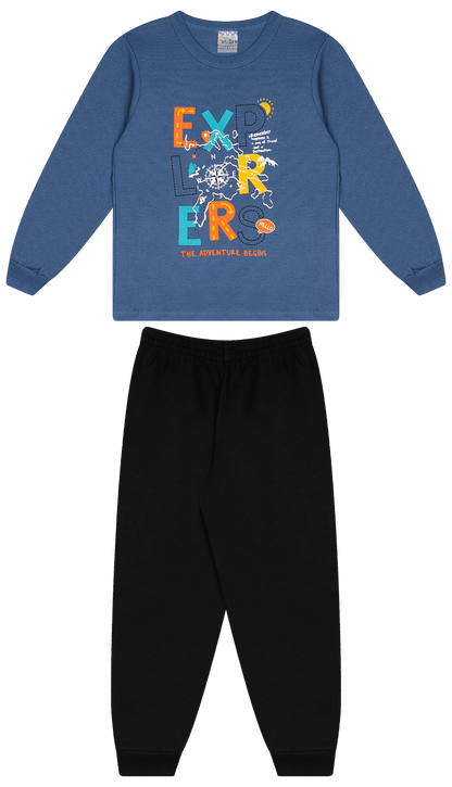 Conjunto Infantil Masculino 2 peças Moletom - Meia Estação - Tamanho 4, 6 e 8