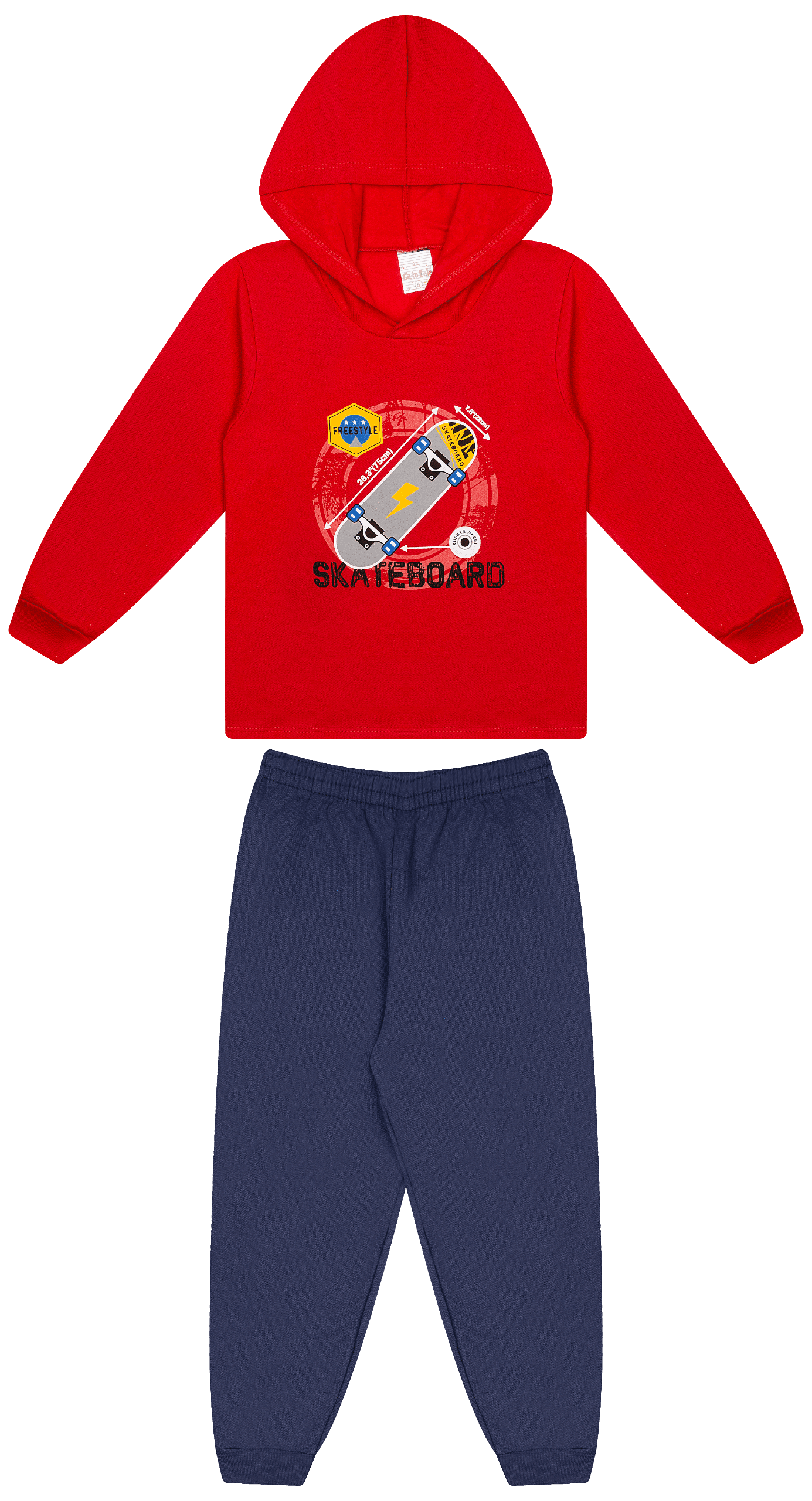 Conjunto Infantil Masculino 2 peças Moletom com capuz- Meia Estação - Tamanho 4, 6 e 8