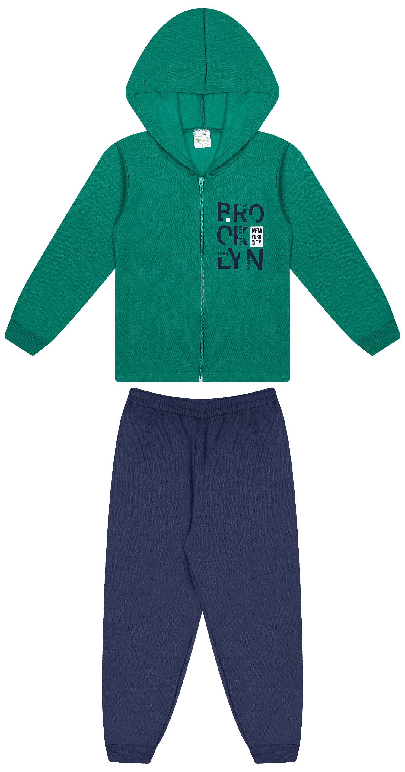Conjunto Infantil Masculino 2 peças Moletom - Jaqueta com capuz - Meia Estação - Tamanho 4,6 e 8