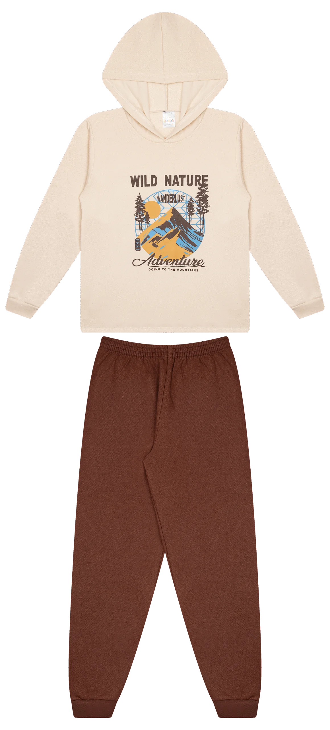 Conjunto Infantil Masculino 2 peças Moletom - Com capuz - Meia Estação - Tamanho 10,12 e 14
