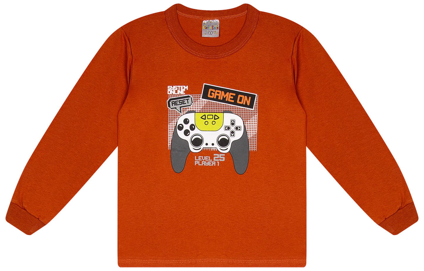 Camiseta Manga longa - Infantil Masculino  - Meia Estação - Tamanho 4, 6 e 8
