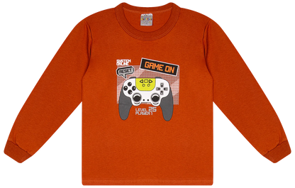 Camiseta Manga longa - Infantil Masculino  - Meia Estação - Tamanho 4, 6 e 8
