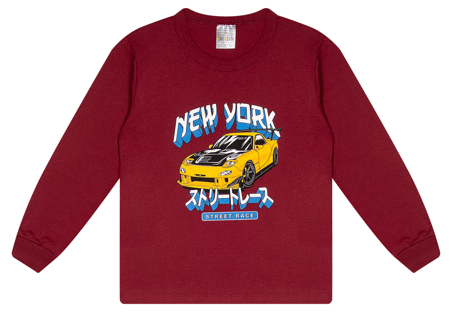 Camiseta Manga longa - Infantil Masculino  - Meia Estação - Tamanho 4, 6 e 8