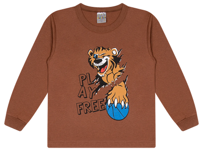 Camiseta Manga longa - Infantil Masculino  - Meia Estação - Tamanho 4, 6 e 8