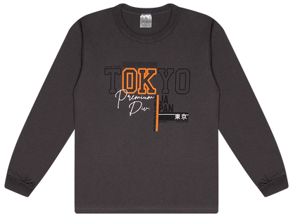 Camiseta Manga longa - Infantil Masculino  - Meia Estação - Tamanho 10, 12 e 14