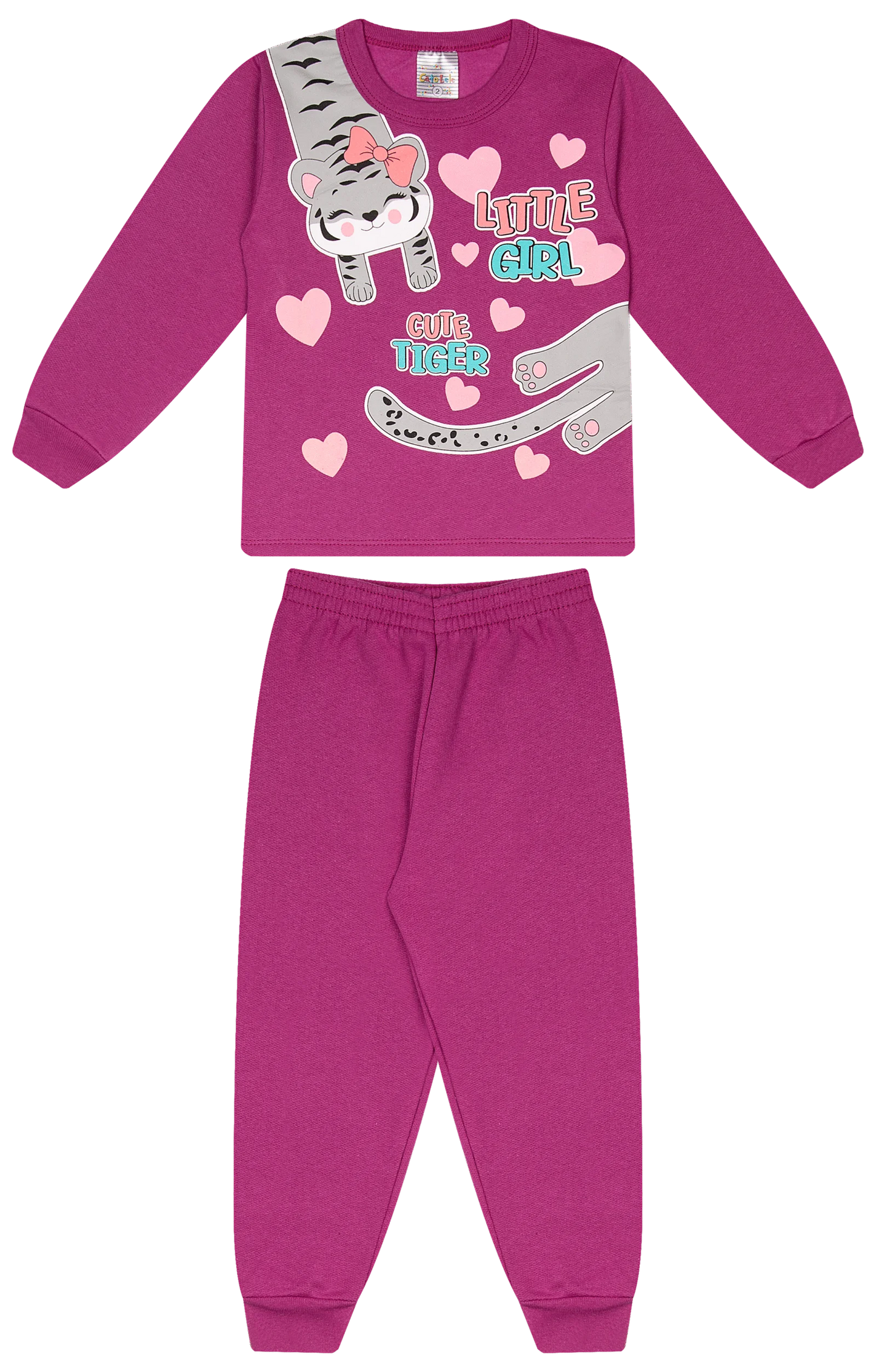 Conjunto Infantil Feminino 2 peças Moletom - Meia Estação - Tamanho 1 ao 3