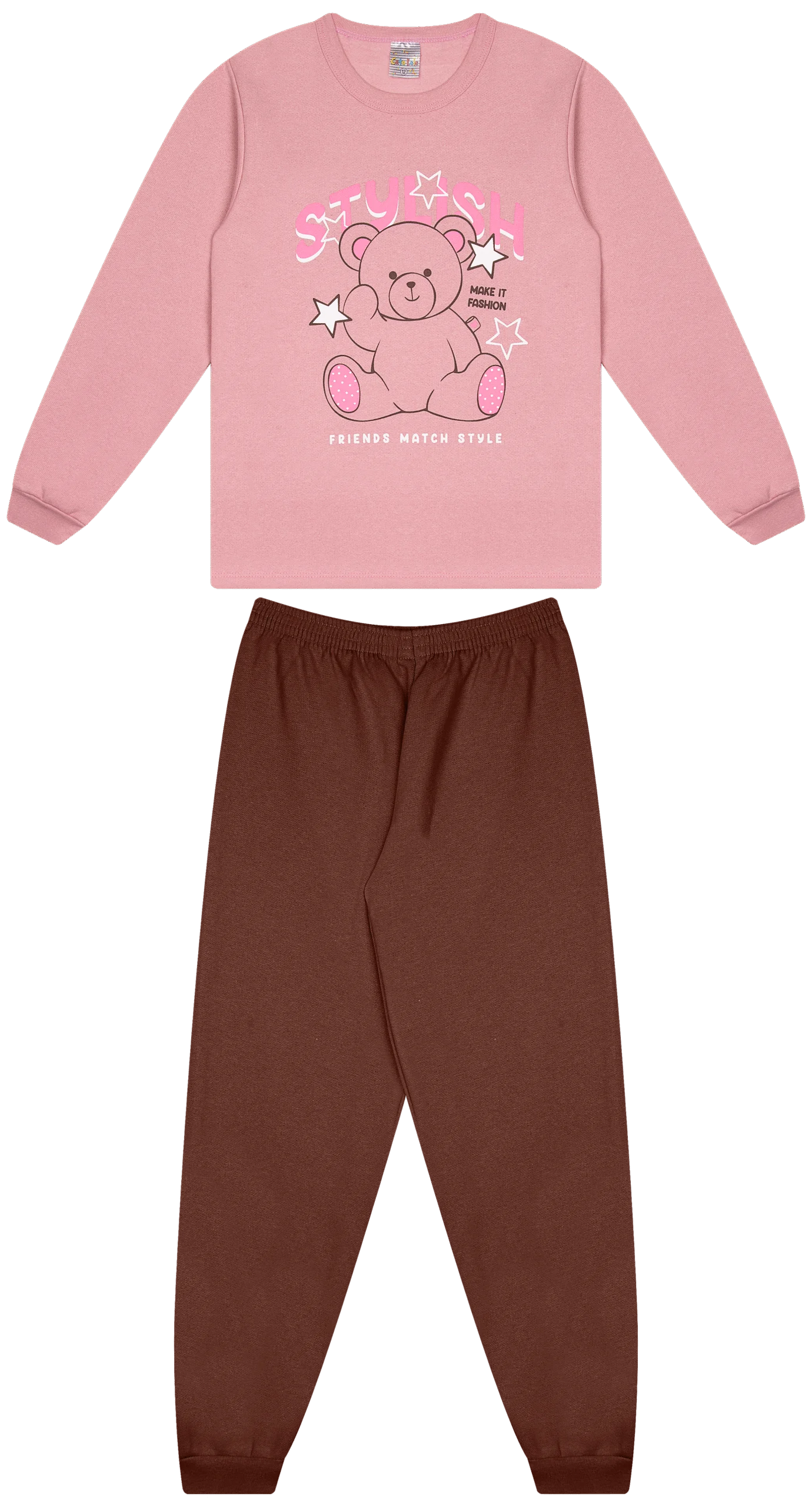 Conjunto Infantil Feminino 2 peças Moletom - Meia Estação - Tamanho 10, 12 e 14