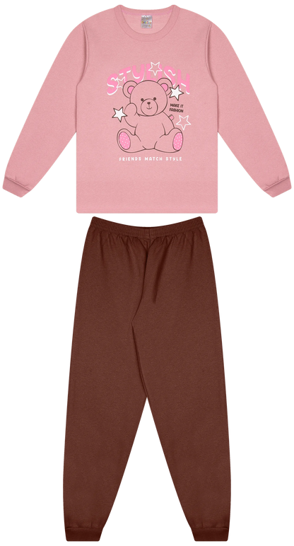 Conjunto Infantil Feminino 2 peças Moletom - Meia Estação - Tamanho 10, 12 e 14