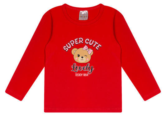 Blusa Manga longa - Infantil Feminina  - Meia Estação - Tamanho 1 ao 3