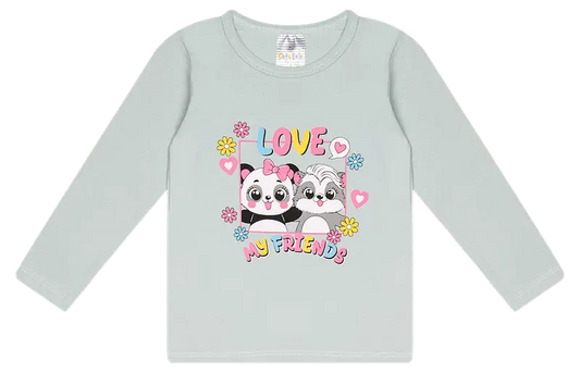 Blusa Manga longa - Infantil Feminina  - Meia Estação - Tamanho 1 ao 3