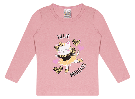 Blusa Manga longa - Infantil Feminina  - Meia Estação - Tamanho 1 ao 3