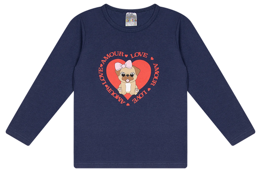 Blusa Manga longa - Infantil Feminina  - Meia Estação - Tamanho 4, 6 e 8