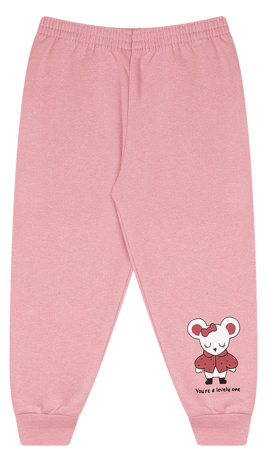 Calça infantil feminina em moletom – Conforto e estilo - Tamanho 1 ao 3