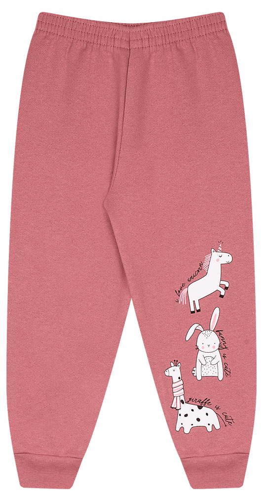 Calça infantil feminina em moletom – Conforto e estilo - Tamanho 1 ao 3