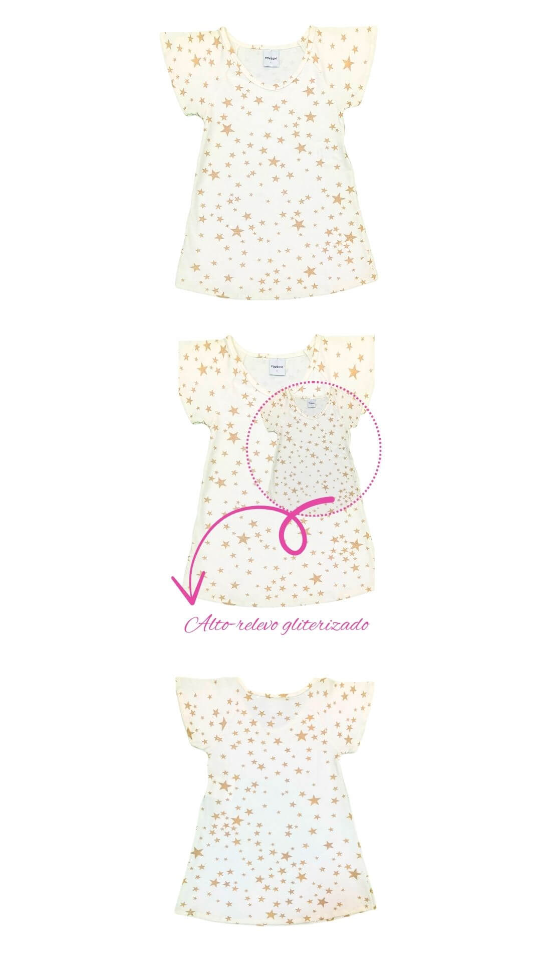 Vestido infantil Festividades Estrela Dourada - tamanho 1 - Rovitex