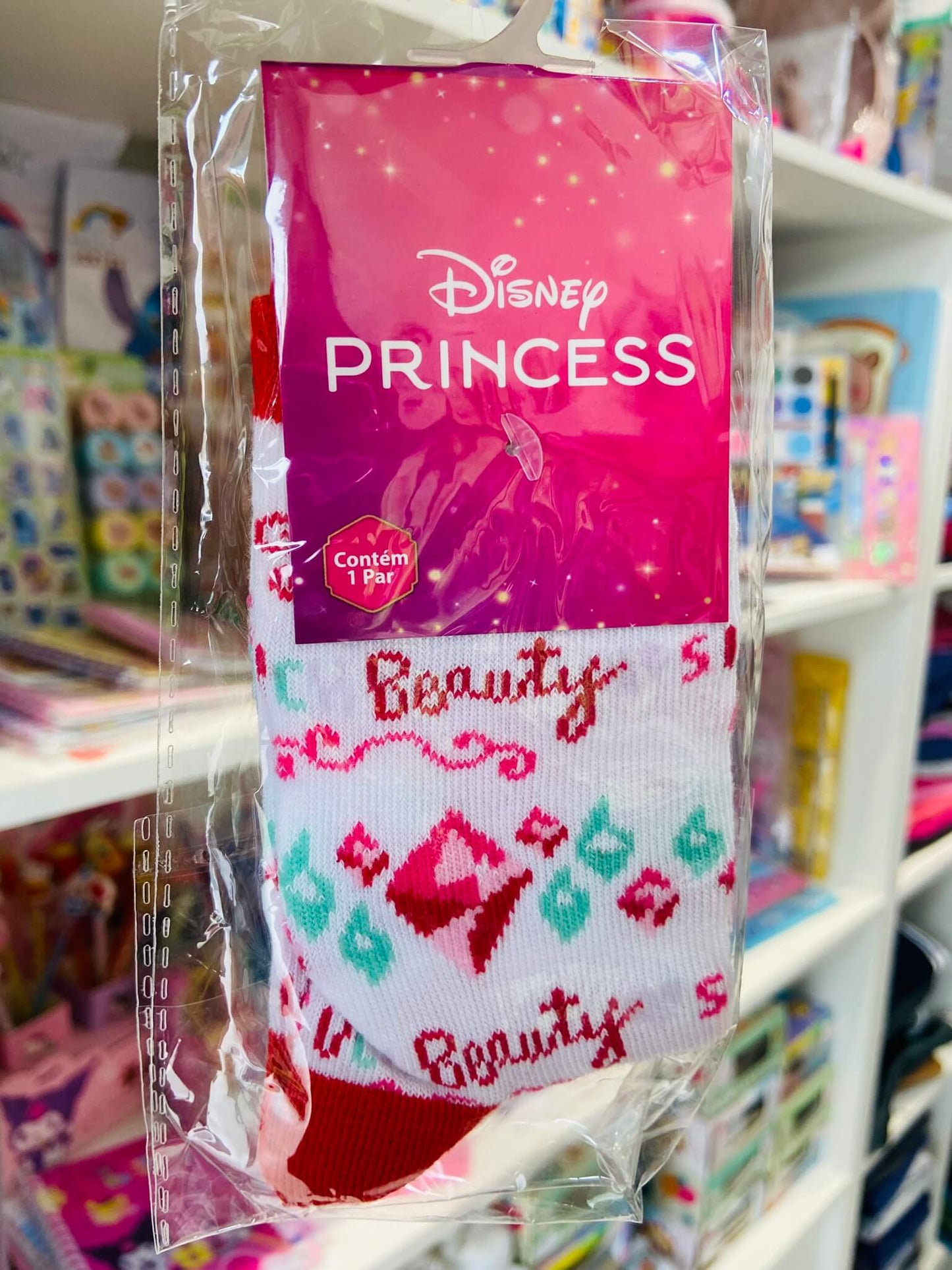 Meia cano médio Princesas - Tamanhos do 4 ao 10