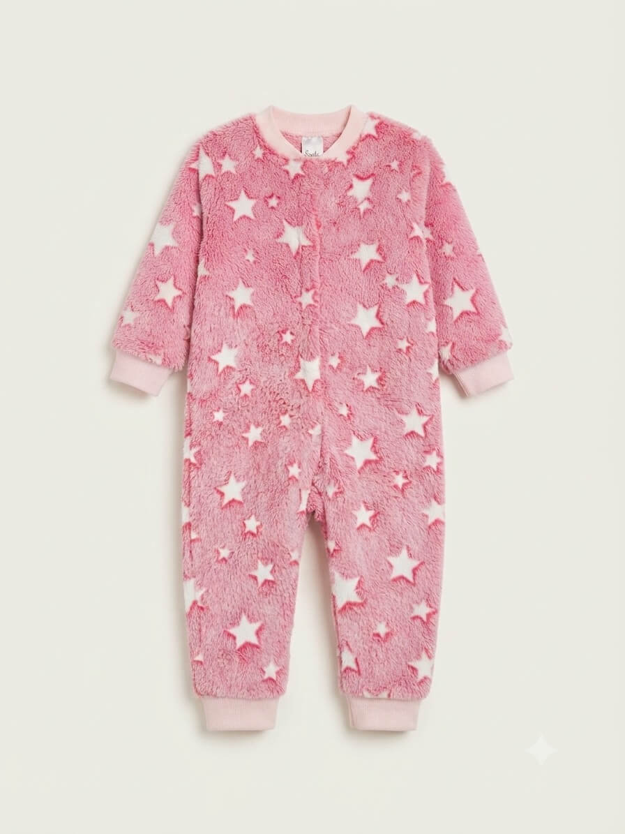 Macacão Pijama Feminino Fleece Mantinha de Bebê - Tamanhos do 1 ao 3