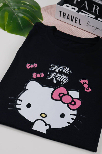 Camiseta Juvenil Hello Kitty - Preto - Tamanho P, M e G