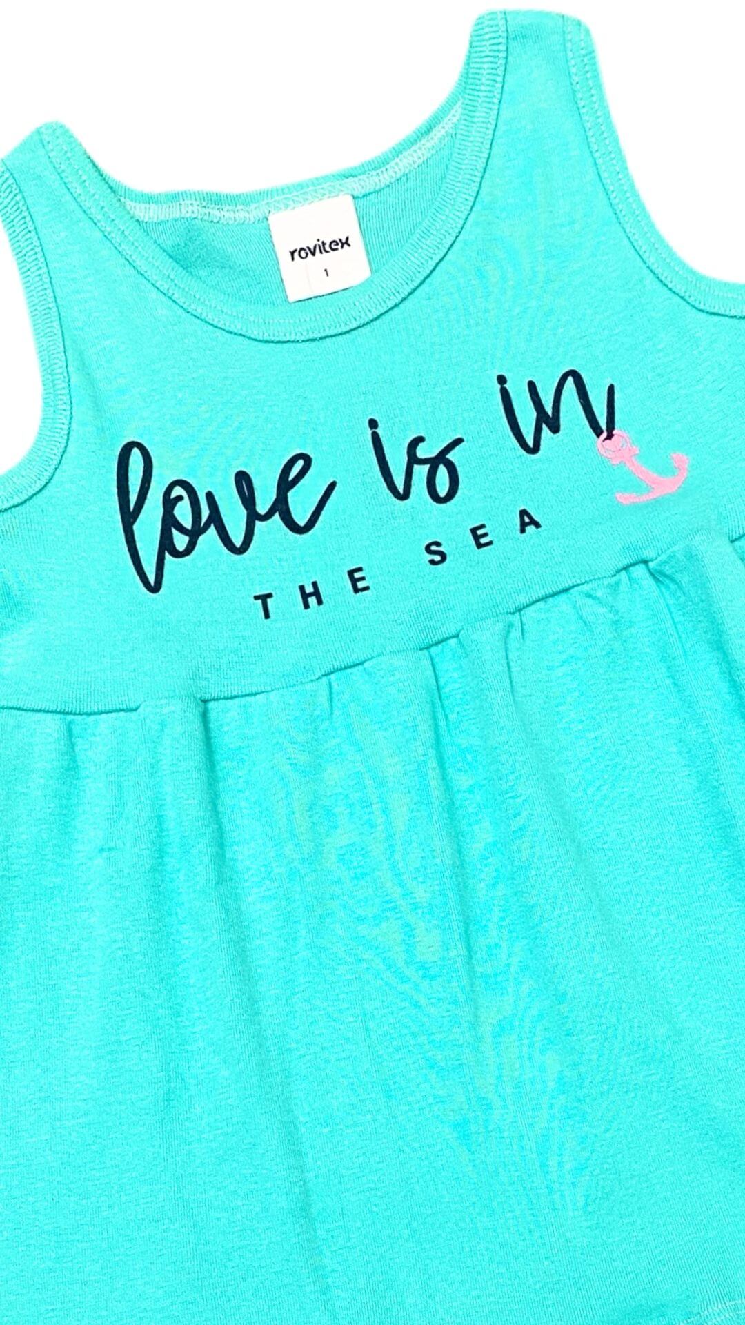 Vestido infantil Amor no mar - tamanho 1 - Rovitex