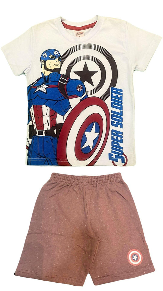 Conjunto Infantil Masculino Capitão América - Tamanhos 4 e 6