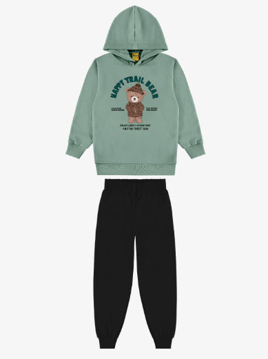 Conjunto Infantil Masculino blusão com capuz e calça - Meia Estação - Tamanhos do 1 ao 3