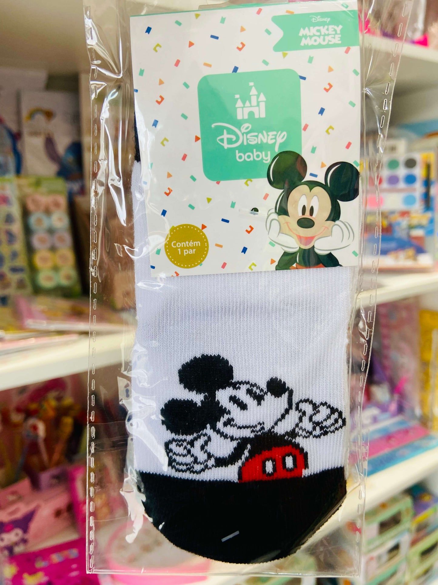 Meia cano curto Mickey Mouse - Tamanhos do 0 ao 4