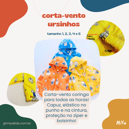 Corta-vento Ursinhos | Miya Kids - Tamanho 2 ao 6