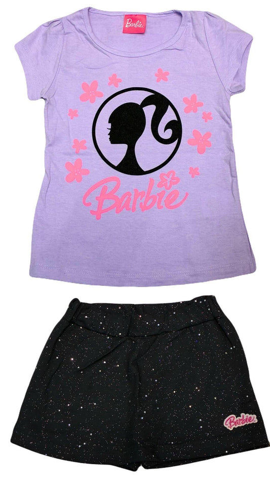 Conjunto Infantil Feminino Barbie - Tamanhos 2 e 8