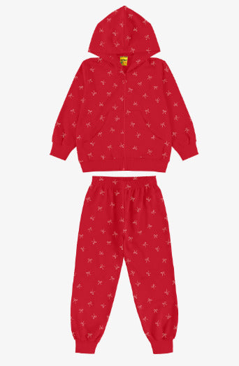 Conjunto Infantil Feminino jaqueta com capuz e calça - Meia Estação - Tamanhos do 1 ao 10