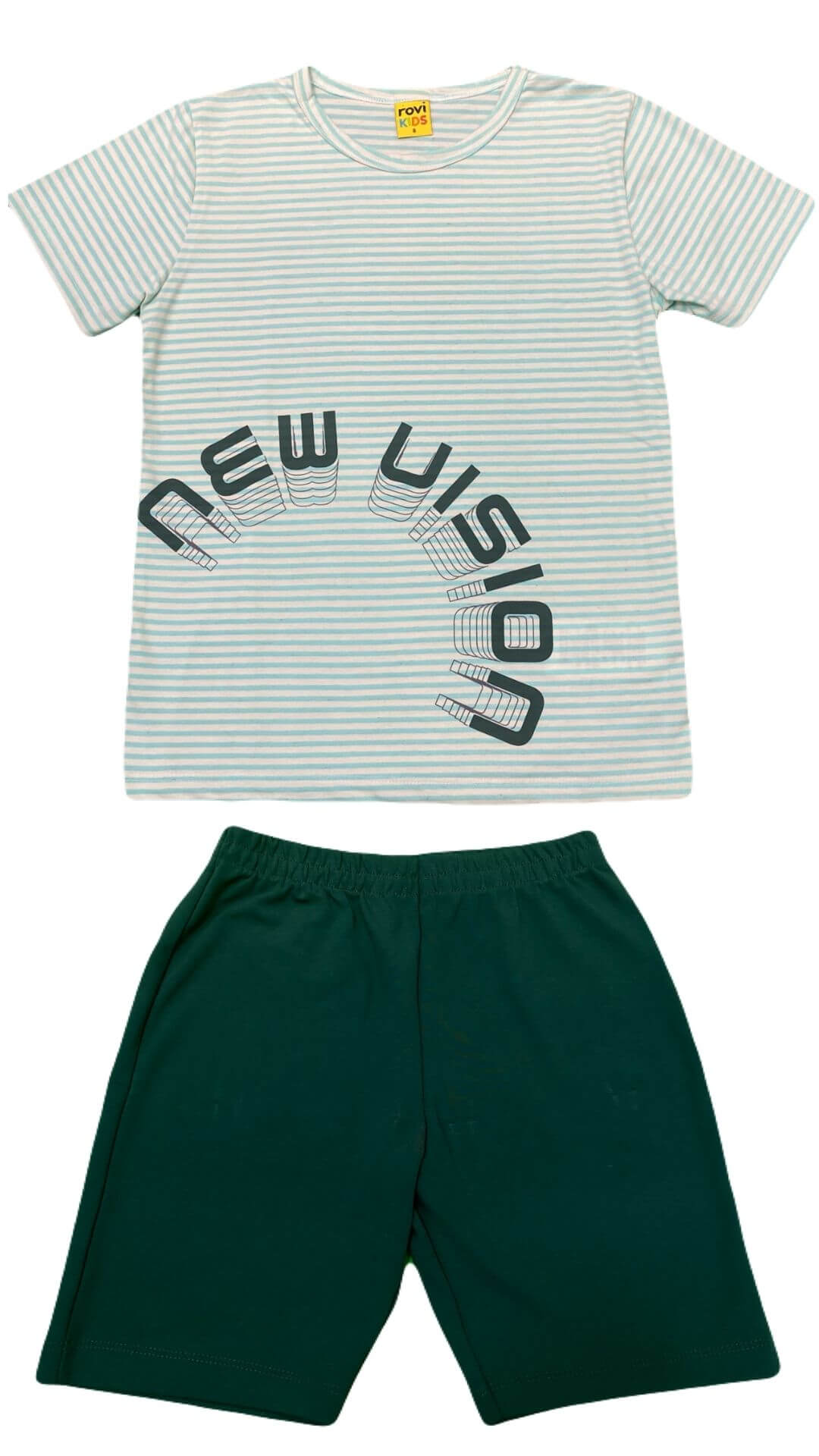 Conjunto Masculino Infantil Camiseta + Bermuda - Tamanho 8