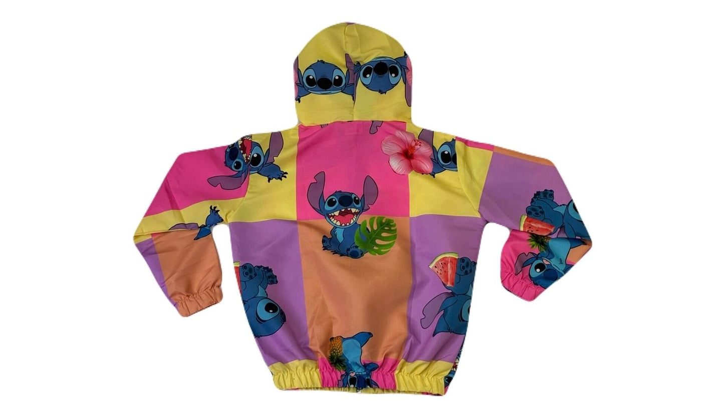 Jaqueta Corta Vento Infantil Feminina Stitch Frutas - Tamanhos 4, 6 e 10