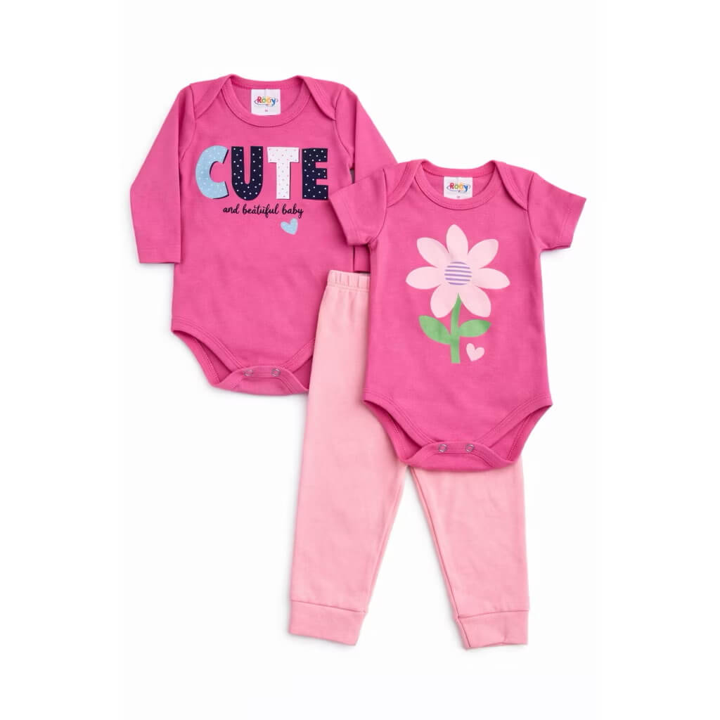 Trijunto Baby Feminino - Tamanhos do P ao GG
