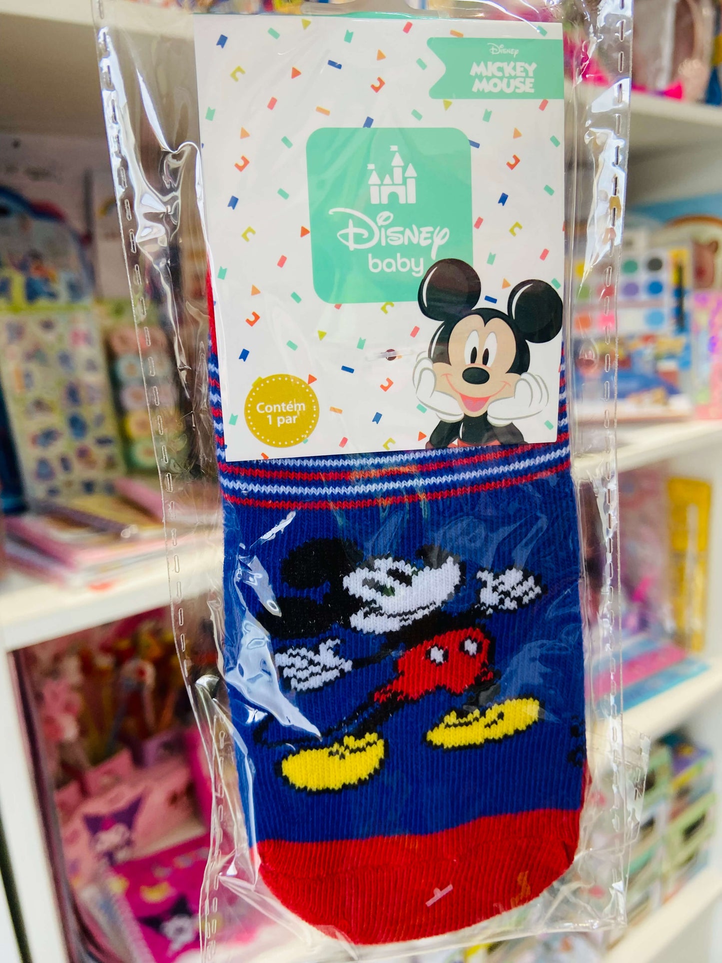 Meia cano curto Mickey Mouse - Tamanhos do 0 ao 4