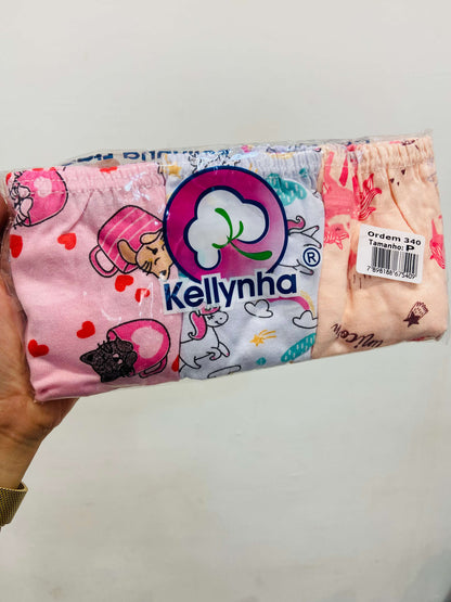 Calcinha Infantil lisa e estampada - Tamanhos do P ao G