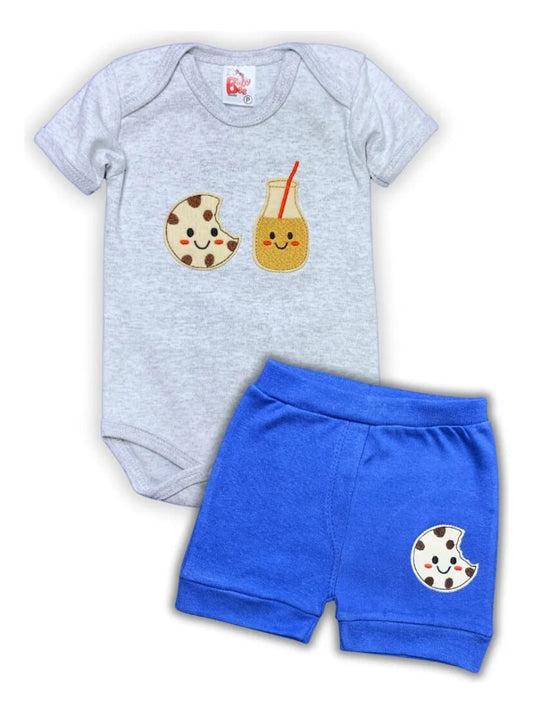 Conjunto Masculino de body bordado com shorts - Tamanho do P ao G
