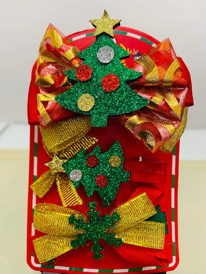 Kit fofo de 3 laços de Natal