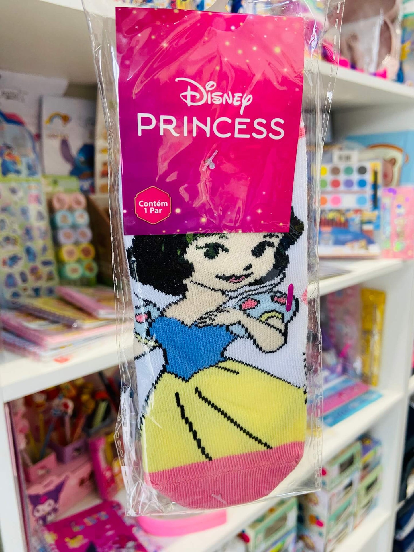 Meia cano médio Princesas - Tamanhos do 4 ao 10