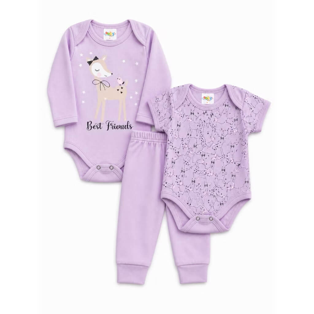 Trijunto Baby Feminino - Tamanhos do P ao GG